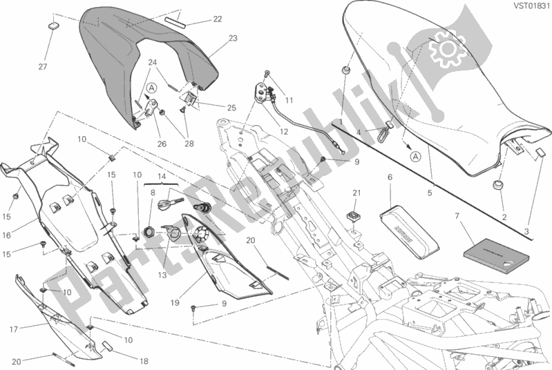 Todas las partes para Asiento de Ducati Monster 797 Thailand USA 2020